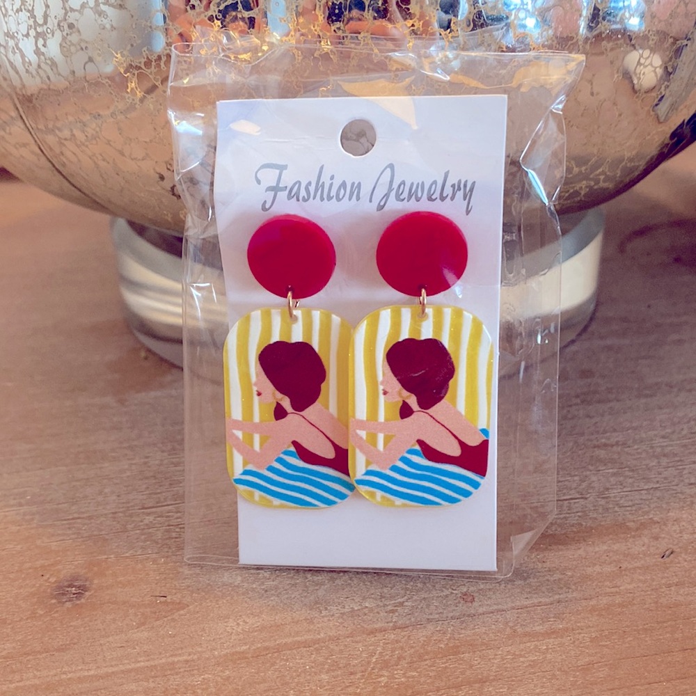Resin drop earrings